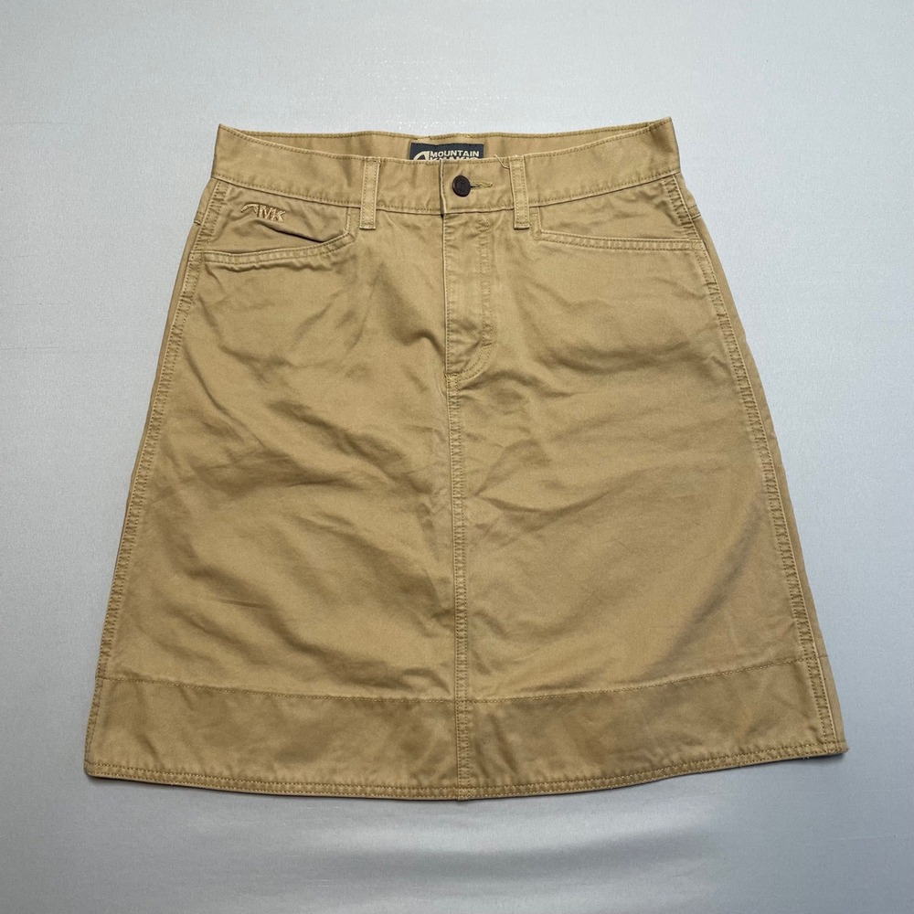 Mountain Khakis Women Village Skirt Tan Cotton Utility Pockets Size 8‎ Outdoor